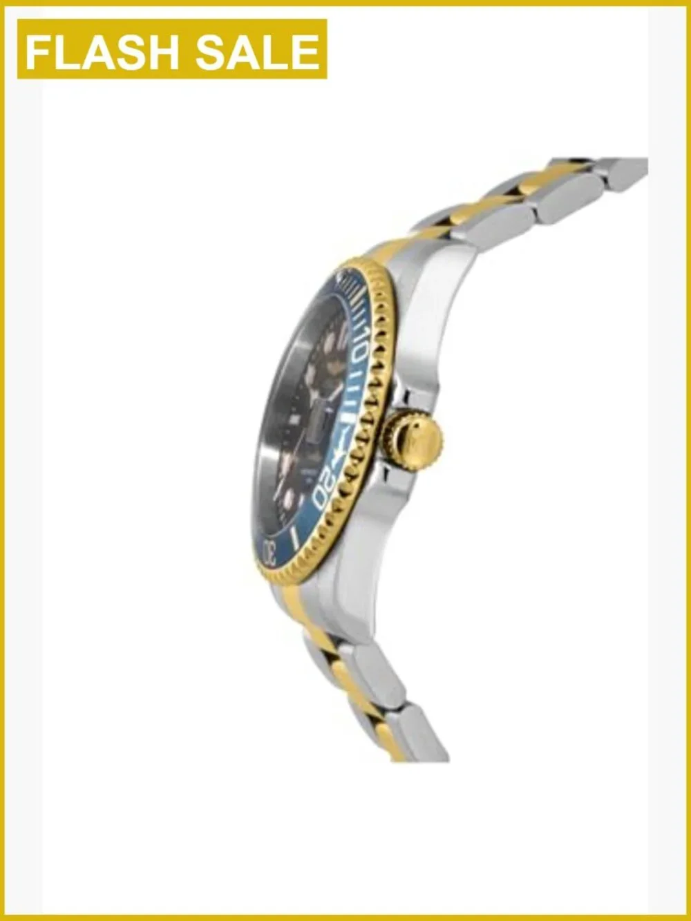 Men's Pro Diver Quartz Watch Stainless Steel 100m Water Resistant